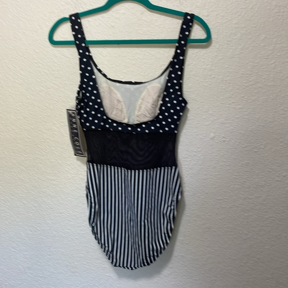 Anne Cole Collection Black And White One Piece Swimsuit. NWT. Size 12. - Picture 5 of 12